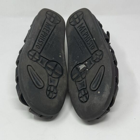 Mephisto Sam Fisherman Sandals Mens 11 EU 45 Black Leather Casual Comfort - Picture 12 of 15